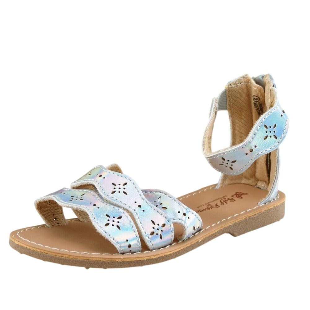 Self Esteem Toddler Girls Sandals Size 9 Ankle‎ Strap Holographic Synthetic